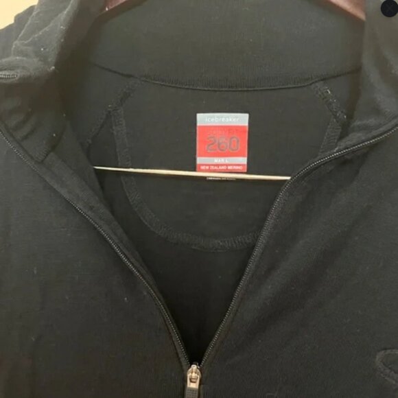 Icebreaker Merino 260 Quarter Zip Long Sleeve Shirt  - Men's Size Large - Black - Picture 3 of 8